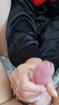 She Teased Her Wet Pussy Through Red Lace While Ruthlessly Stroking Me After Cum