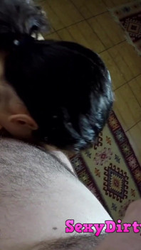 Sexy Babe Sucking Old Man While She Is Smoking