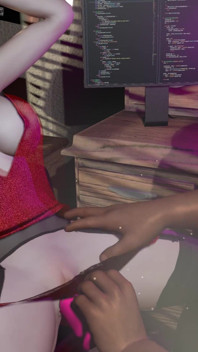 Bintang lucah cina 3d seksi berkongkek dengan batang putih besar Santa sebelum skrin