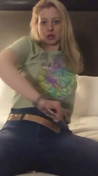 Sexy Sunny Lane Strips and Plays in Jeans!