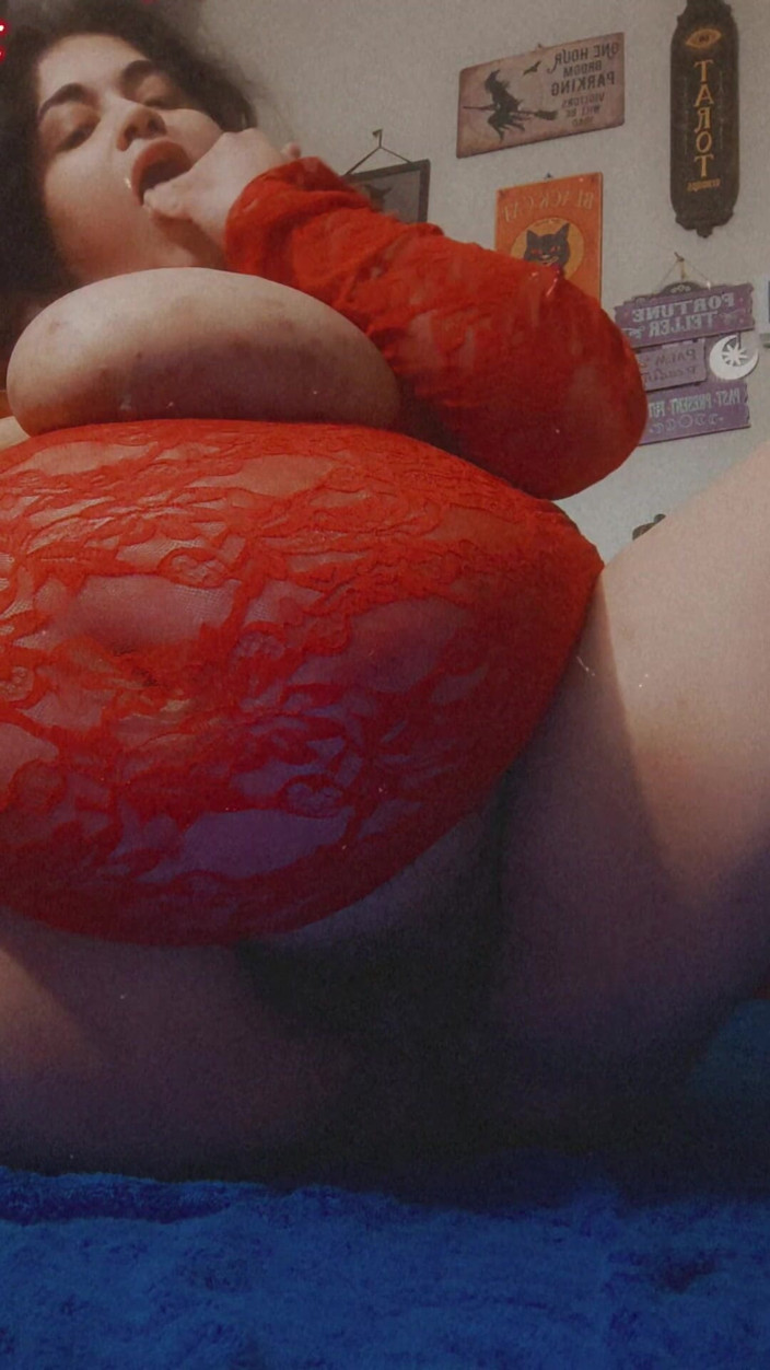 Domina Succubus: In Lace Red Dress Playing with My Pussy