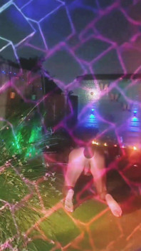 !!flash Warning!! Buttplug in Garden at Night
