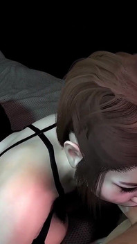 Горячая азиатская пума сосет член | 3D порно