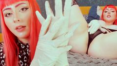 Gfe: Redhead Goth Girl Makes You a Fan of Handjob with Gloves