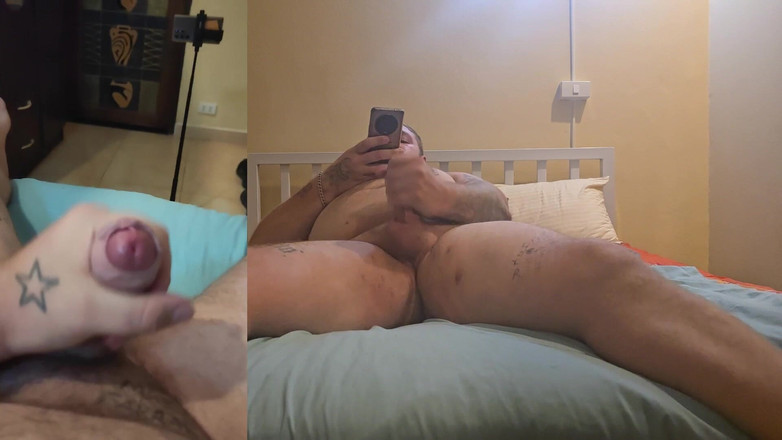 Jimbob Star GAY: Jimbob runkar sin kuk tills sperma