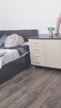 Sexy Esposa Entrenamiento En Casa Desnuda
