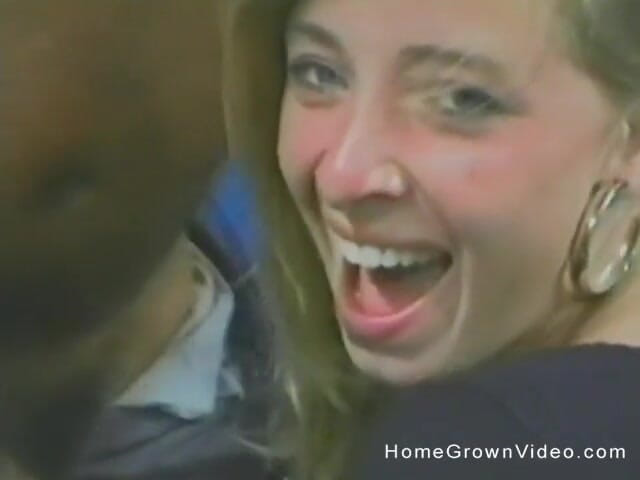 Homegrown Vintage: Petite blonde sucks cock then takes a dildo
