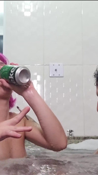 Creampieing Her Tight Asshole in the Bathtub