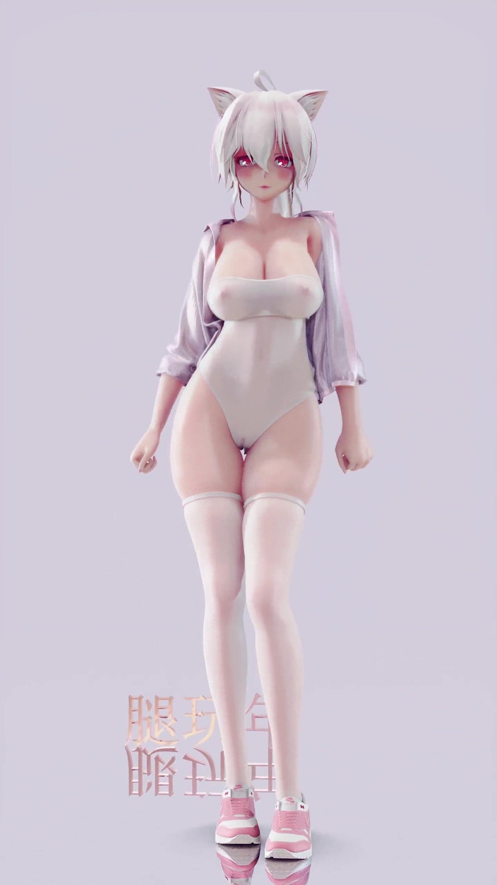 MikuMotion: [mmd] 弱音 sistar - Shake It 白丝泳装脱衣舞 爆乳