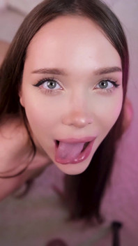 Slobbery Play with a Realistic Dildo