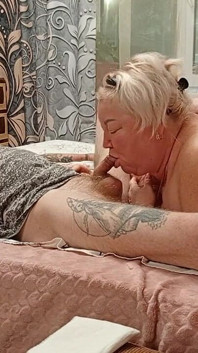 I Cum Hard in My Neighbor's Throat After a Deep Blowjob