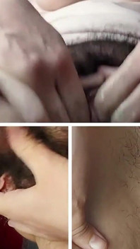 Amateur vrouw harig poesje masseert haar tot een orgasme, grote tieten, grote tepels, grote kont.