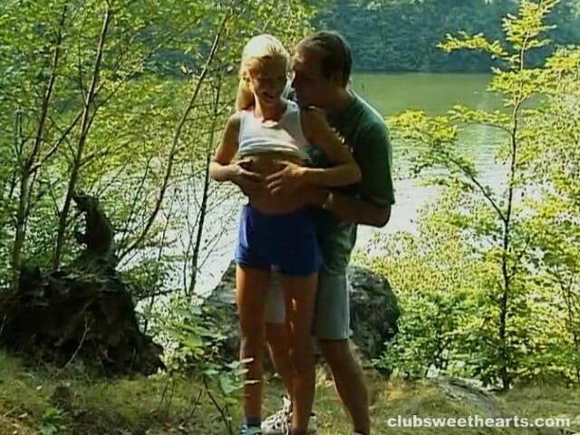 SkinnySweetHearts: Debbie Gets Fucked at the Side of the River