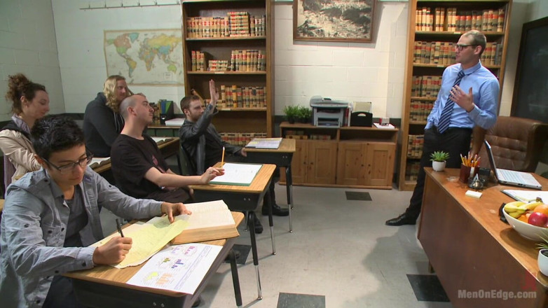 Men on Edge: Straight Professor Gets Edged and Dildo Fucked in the Classroom