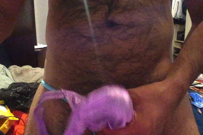 pantykok: Satin Panties Wrapped Around My Throbbing Uncut Cock