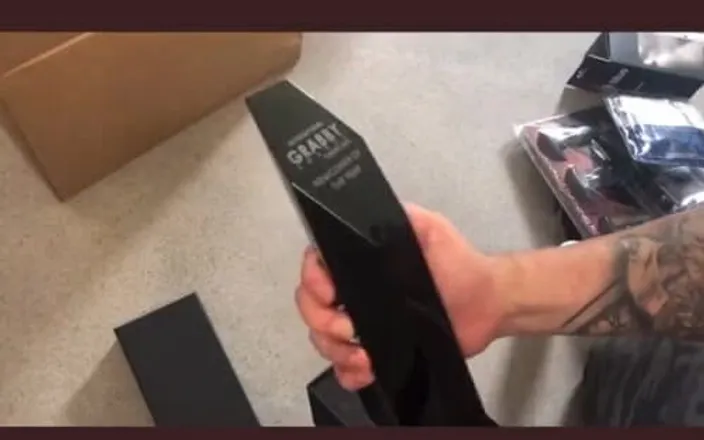 Marc McAulay XXX: Marc Mcaulay Unboxes His International Grabby Porn Award Unboxing