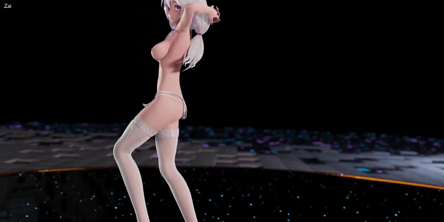 MikuMotion: [MMD] Шоколадное платье в нижнем белье; Белые чулки; Высокие каблуки; Стриптиз