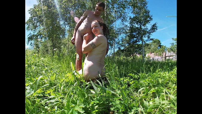 Hera Harding: Happy Nudist Couple Fucking Outside of the House
