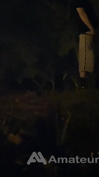 Amateur Straight Boy Caught Pissing in a Park, at Night