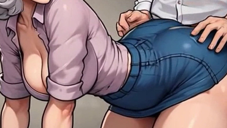 Aiwaifuloops: Waifu sekretářka POV - Detailní škádlení bílé vlasy GILF &amp; Bruneta kancelář