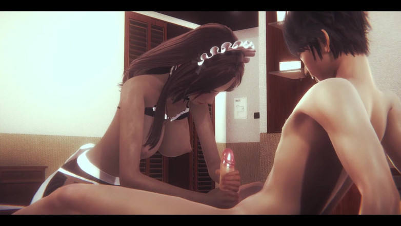 HentaiTubes: Хентай без цензури - Моніка покоївка використовує свої руки та цицьки з постояльцем у своєму готелі - аніме манга, японська азіатська гра порно