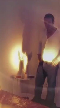 Slave Tied to the Bed and Blindfolded Has Sex with Her Master