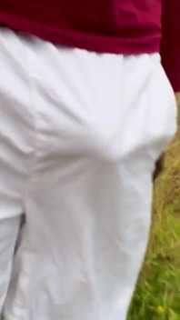 Walking in the Woods, Commando in My White Nylon Shorts!