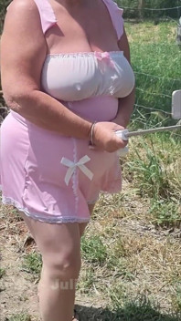 Pink Babydoll Tit Bounce Outdoor Walk