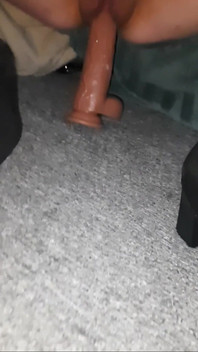 Sliding up and Down My 9” Dildo