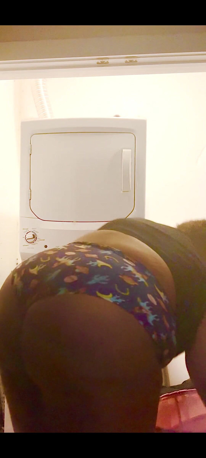 Monique Starr: You Catch Your Hot, Tall, BBW, Ebony, Step-mom Doing Laundry...