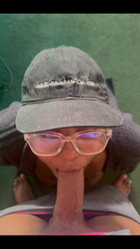 Nerdy Goth Girl Gets on Her Knees for a POV Blowjob