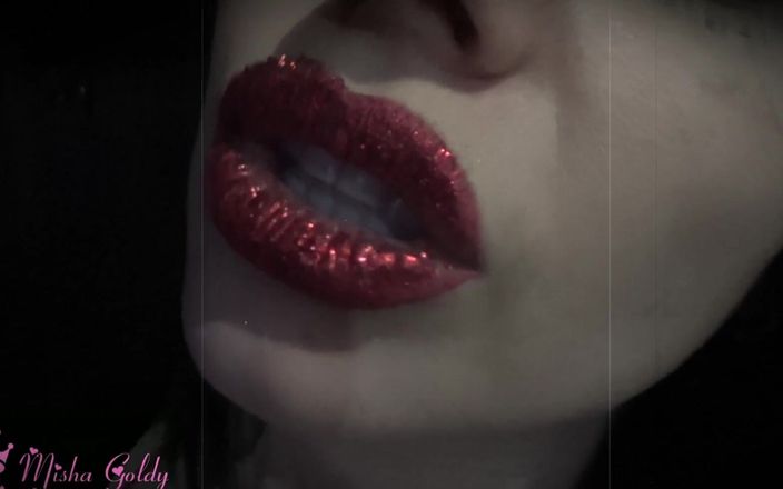 Goddess Misha Goldy: Glittery Lips Worship