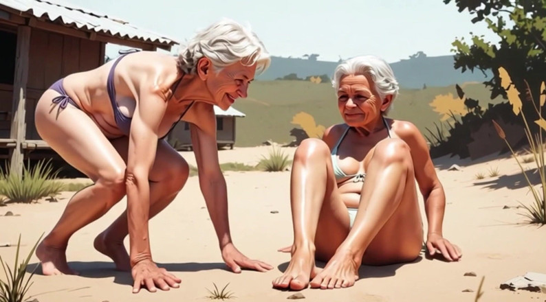 YOUR BEST FANTASY: Dua nenek kurus berusia 90 tahun - satu menjilat kaki yang lain...