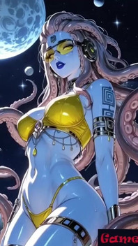 Gol, gros seins, animation fantastique avec des aliens, V2