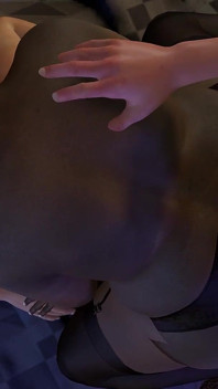 La miLF nera bbw con un grosso culo rotondo ottiene una doppia penetrazione
