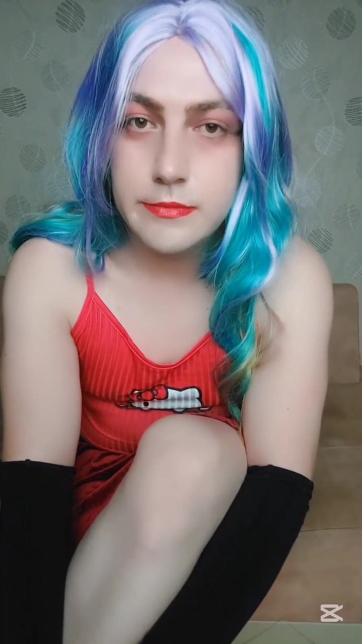 Kitty_Cross: La modella effeminato bbw bionda ladyboy cosplayer