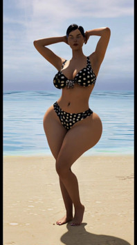 Mrs. Gunther Shaking It at the Beach