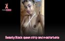 Pussy deluxe: Piękna Czarna królowa rozbiera się i masturbuje się
