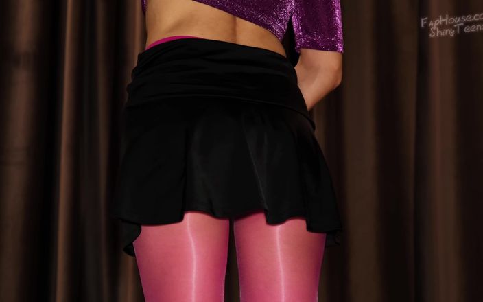 Shiny teens: 857 glanzende roze naadloze panty