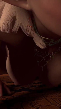 Hot Blonde Elf Face down anal na łóżku: 3D Porno