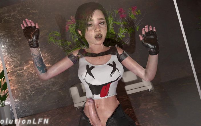 EvolutionLFN: Ellie cavalca lara crofts pancia bulger futa dick / scena di...