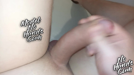 Cum no hands: Stepson jerk off masturbation in the bathtub close-up of a...
