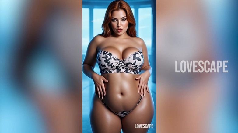 Lovescape: Kurvige rothaarige bBW lutscht hart - Dusche schlampiger mit Wasserkaden