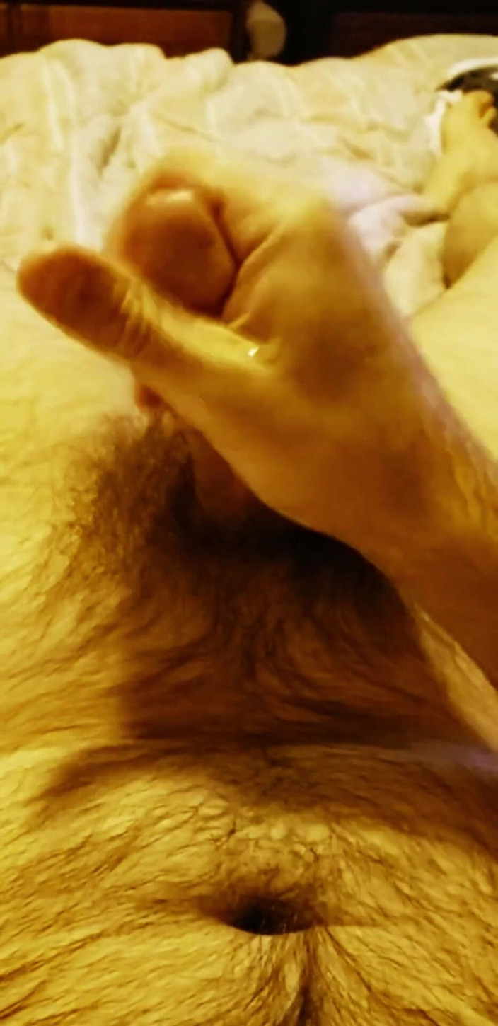 LilAndyWoodDoAnything: Solo Male Cumshot on Hairy Belly