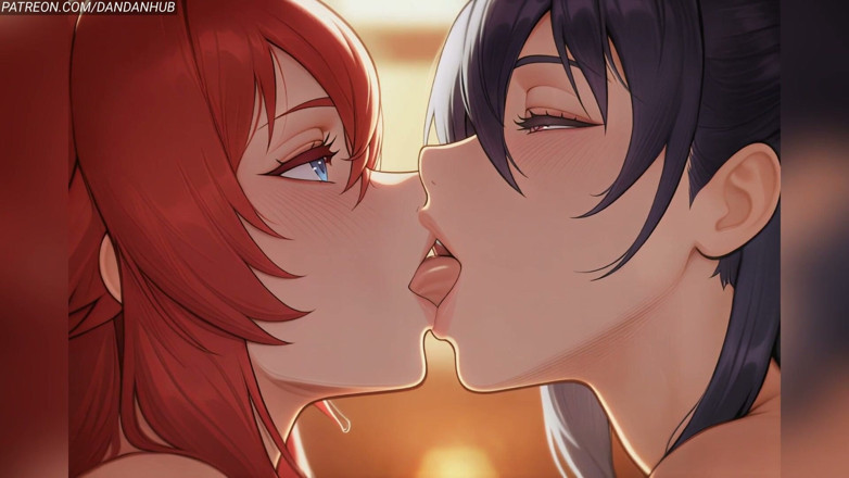 Dandanhub: Rias X Akeno Yuri Hentai - Pełna Scena Lesbijek Dxd