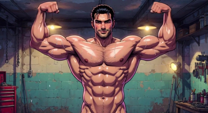 Erotic Man: Ai Muscular Men Mechanic Garage