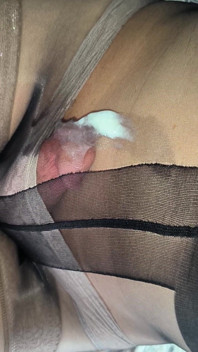 I Poured Hot Cum on Black Pantyhose and White Lace Panties Taken From a Little Cute Classmate