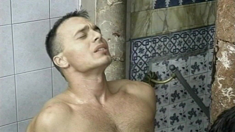 Diamond Pictures (Official): Three Young Hung Muscle Studs Fuck Anal in the Shower...