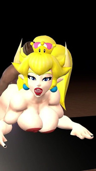 Bowsette en posición de perrito en el castillo