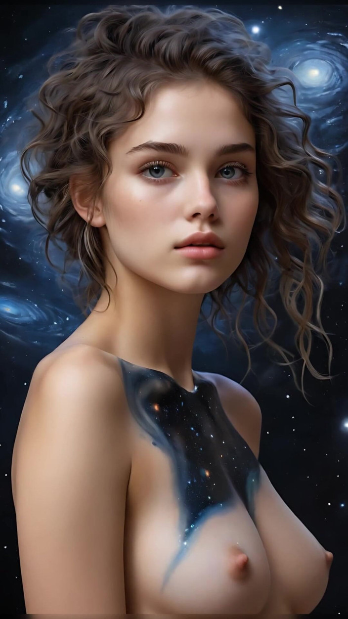 LustRender: Le nu artistique d’une belle jeune femme au corps liquide...